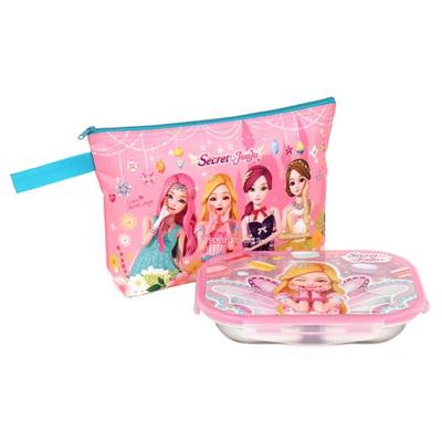 Secret Jouju Teller Lunchbox Basic Edelstahl + Tasche PM075, gemischte Farben, Teller + Deckel + Tasche, beliebte koreanische Elternartikel