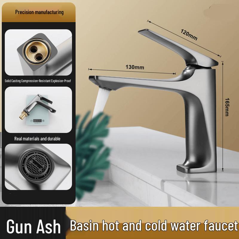 Gunmetal Grey Single Cold Water Basin Faucet
