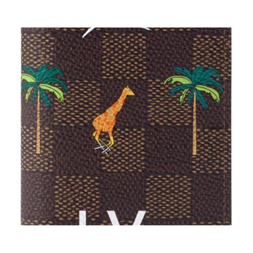 Louis Vuitton x The Darjeeling Limited Pocket Organizer Classic Checkered Pattern Damier Heritage Coated Canvas Card Holder Men Wallets Brown N40869