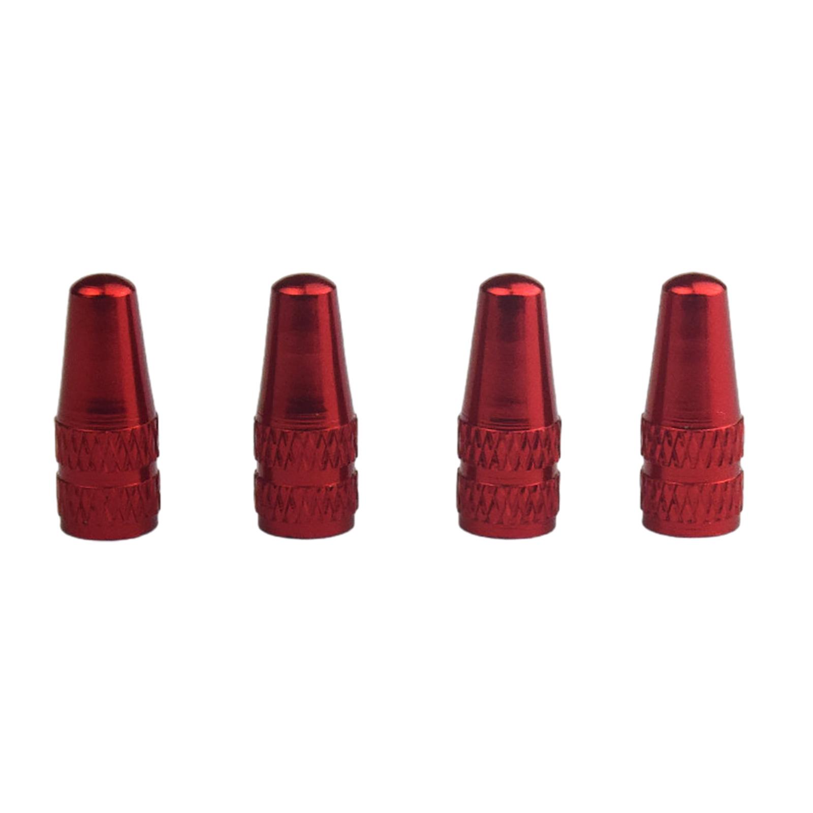 

4Pcs Bike Tire Valves Stem Caps Aluminium Alloy Tire Valves Stem Covers Universal Bike Tire Caps Bike Accessories красный