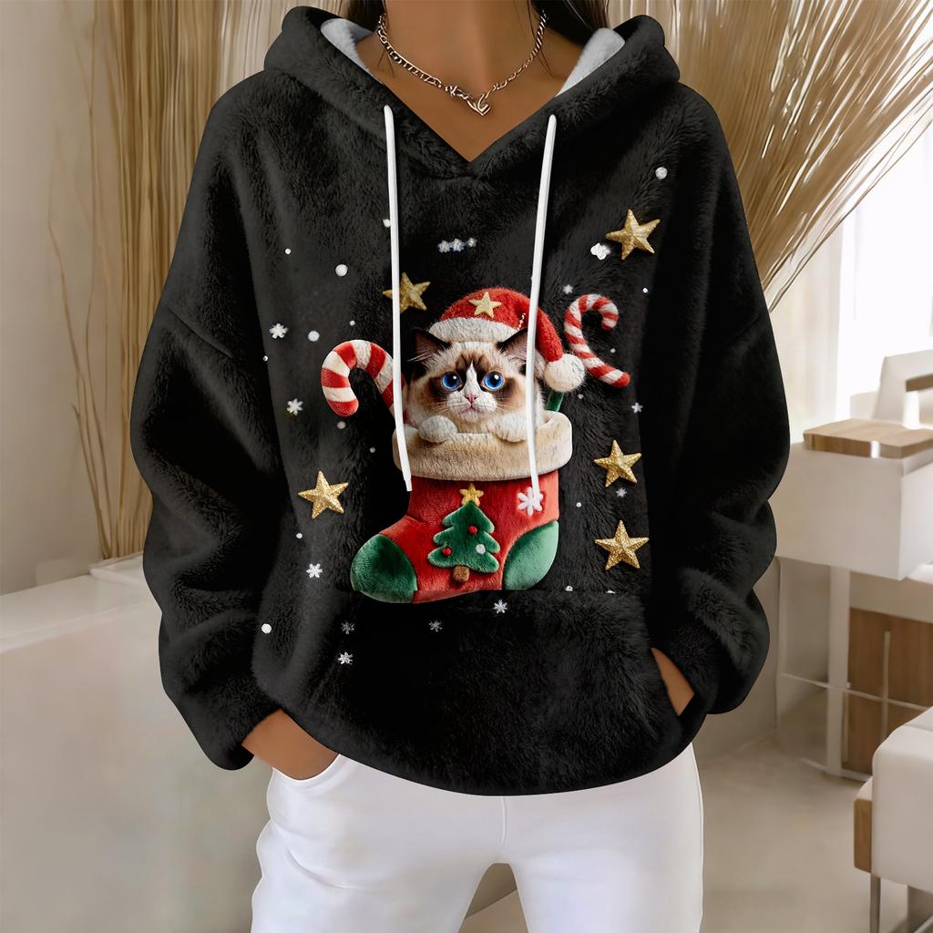 Hoodies For Women Oversized Winter Plush Cute Sweatshirts Pullover Trendy Fall Winter Clothes