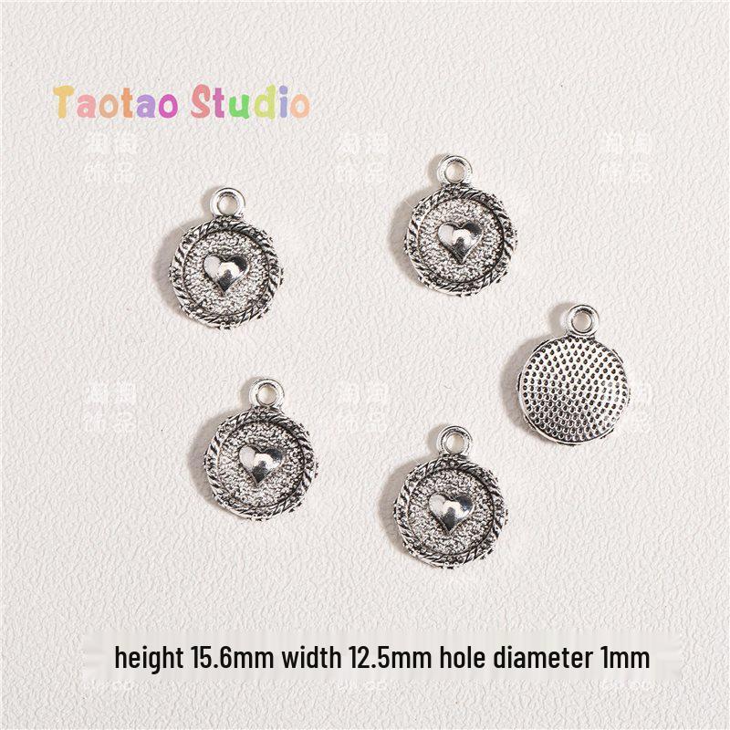 Love Heart Pendant Charm Alloy Jewelry for DIY Bracelets & Necklaces