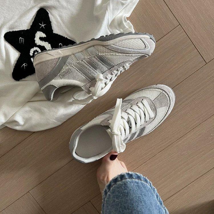 

German original Dexun shoes Korean version retro platform red Dexun shoes 2025 spring casual leather Forrest Gump board shoes 40 бежевий