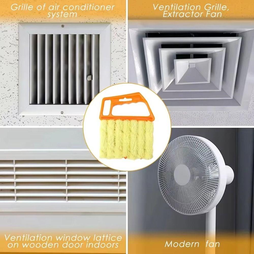 5PCS 7 Slats Brush Washable Window Cleaner Car Window Groove Cleaner  Air Conditioner