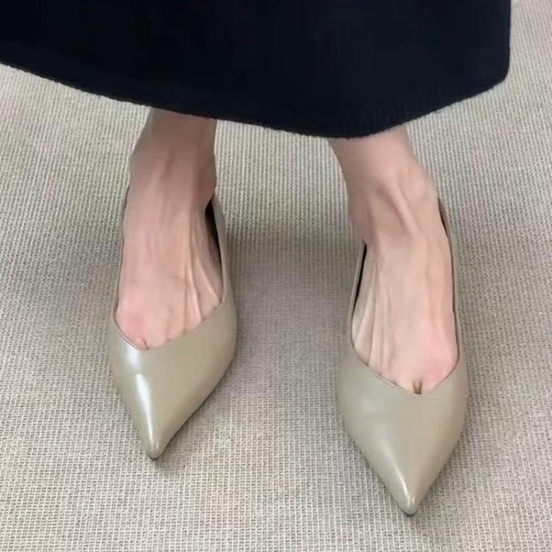 Fashion 2025 New Arrival Concise Genuine Pointed-Toe Woman Flats Shallow Mouth Single Shoes Willow Fashion Females Mules Shoes