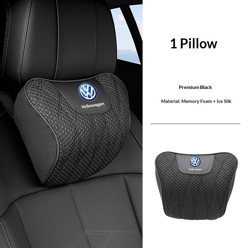 Volkswagen leather headrest ice silk breathable fabric for VW Golf 8 id3 T-roc Passat B8 GTI neck pillow cushion seat cushion