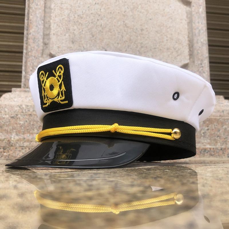 Fashion Embroidered Hat Captain Cap Sailor Cap Cap Adult Hat Navy Hat for Fancy Dress Unisex Polyester Cap for Outdoor Travel Yoga