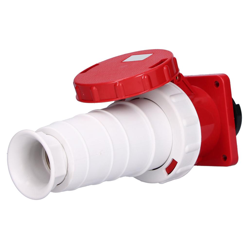 Set Conector de Alimentare Industrial cu 3 Faze și 4 Pini, Priza și Fișă, Ascuns, Impermeabil, 380415V 63A 3P+E