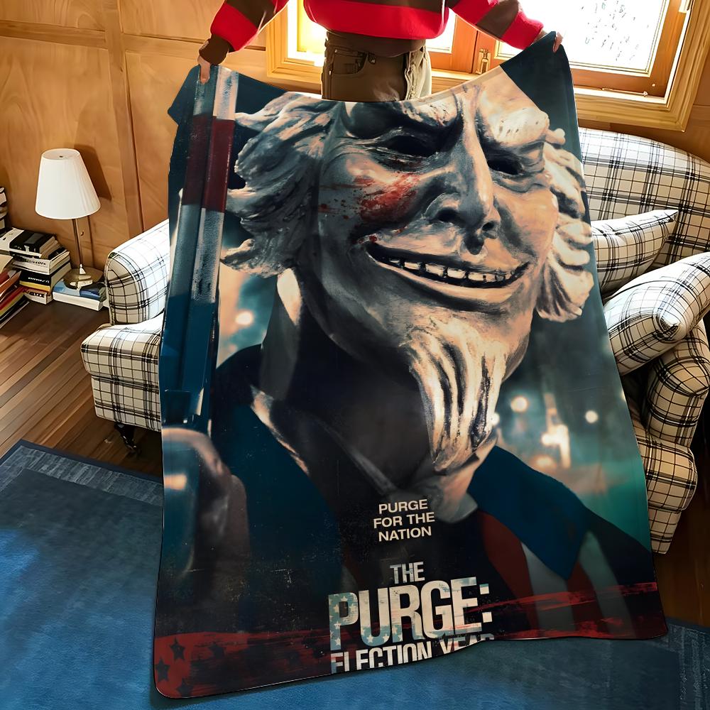 Movie T-The P-Purge Throw Flannel Cozy Print Blanket, Portable, Durable Machine Washable Cute Cool