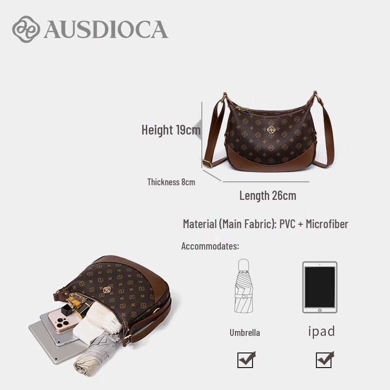 Audijia Women's Large Capacity Multi-Compartment Shoulder Bag