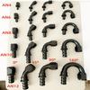 Uuiversal Aluminum AN4 AN6 AN8 AN10 AN12 Car Oil Fuel Fitting Oil Fuel Push On Hose 0 90 45 180 Degree Connection Adapter Black