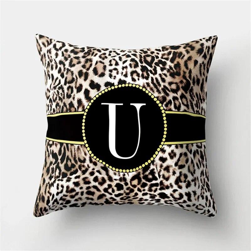 45x45cm Kissenbezug mit Leopardenmuster und 26 Buchstaben, bequemer Kissenbezug für Sofa, Stuhl, Bett, sexy Party, Hoteldekor, Wohnkultur, Kissenbezug