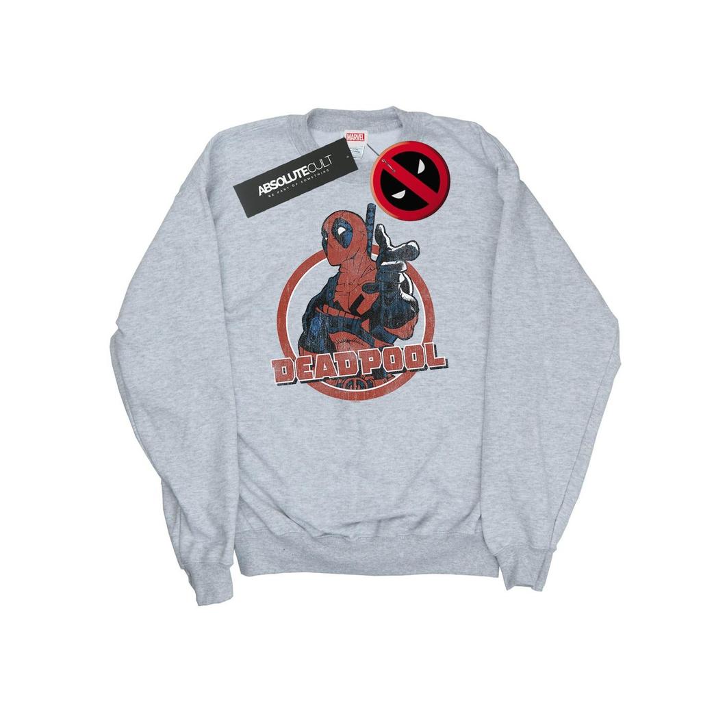 Marvel Mens Deadpool Gun Finger Sweatshirt