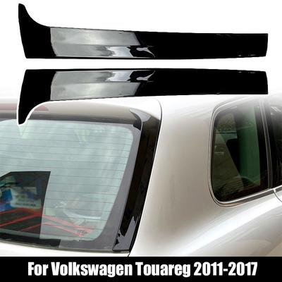 1 Pair ABS Plastic Glossy Black Car Rear Window Side Spoiler for Volkswagen VW Touareg 2011-2017