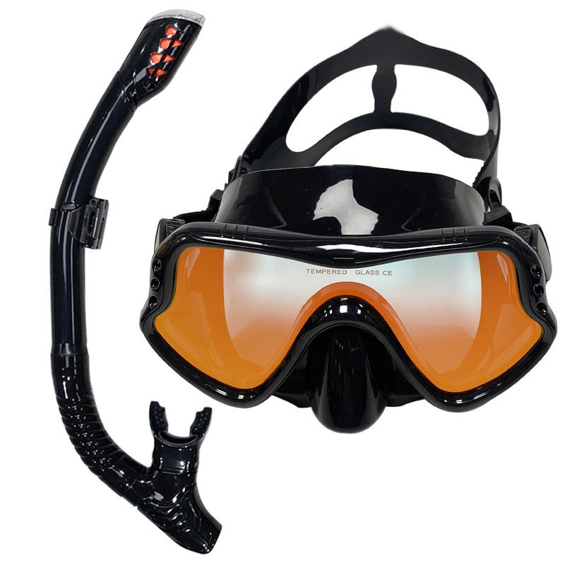 Snorkeling two-piece set full dry snorkel high definition colorful electroplated diving mask
