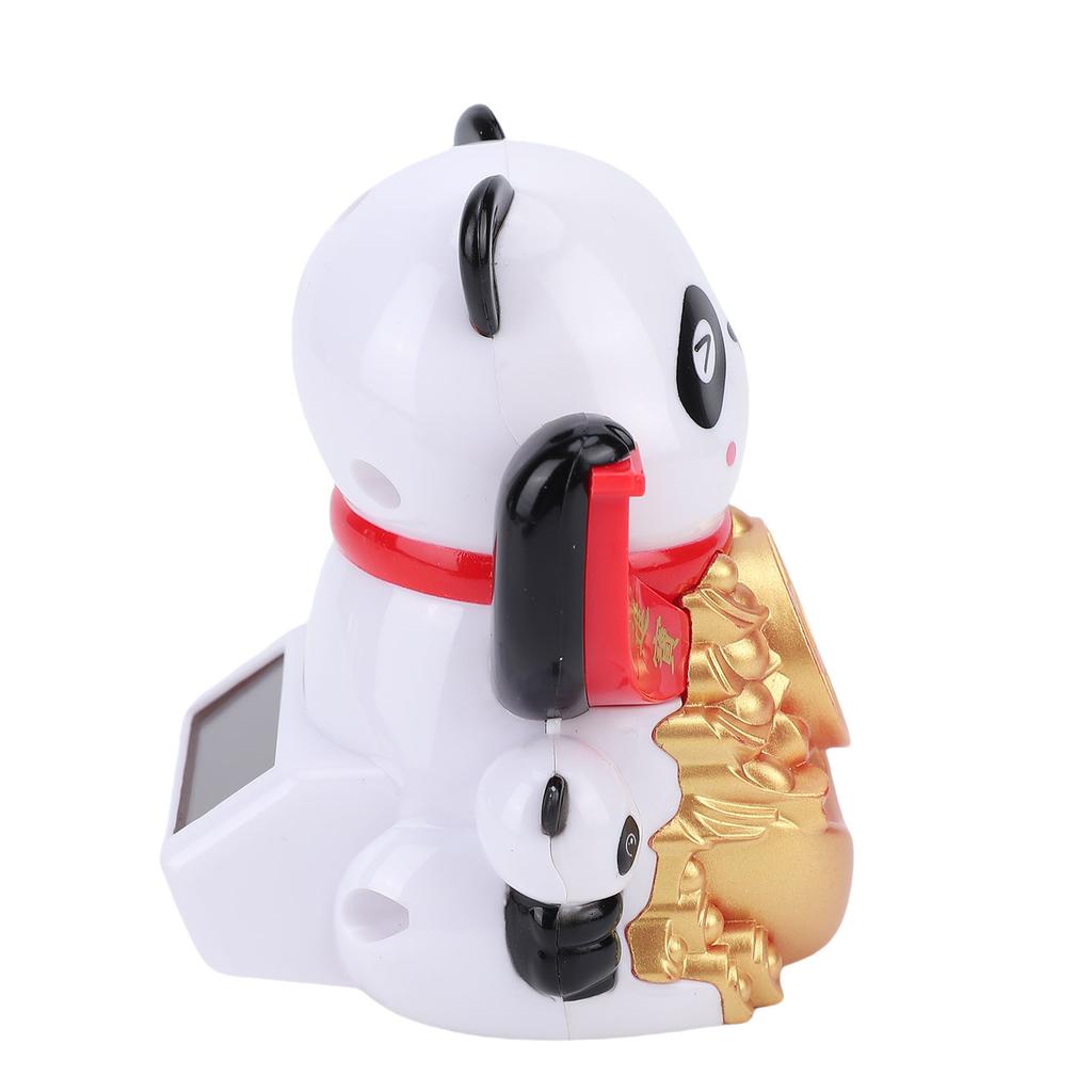 Figurină Panda cu Energie Solară Ornament Mână Oscilantă Automată pentru Bordul Mașinii Birou Decor Birou Casier