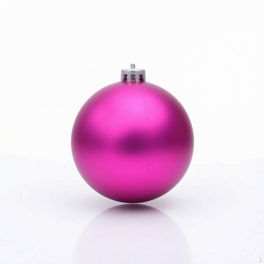 Ball Ornament with Metal Cap Matte Ornaments Hanging Loop Spherical Christmas Tree for