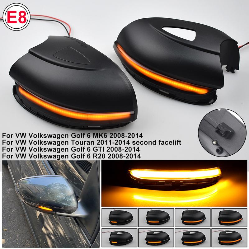 2x Dynamic Blinker LED Turn Signal Light Side Mirror Indicator Sequential For Touran Volkswagen VW GOLF 6 MK6 GTI R20 Touran