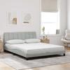 Vidaxl Struttura Letto Senza Materasso, Grigio Chiaro, 160X200 Cm, Velluto