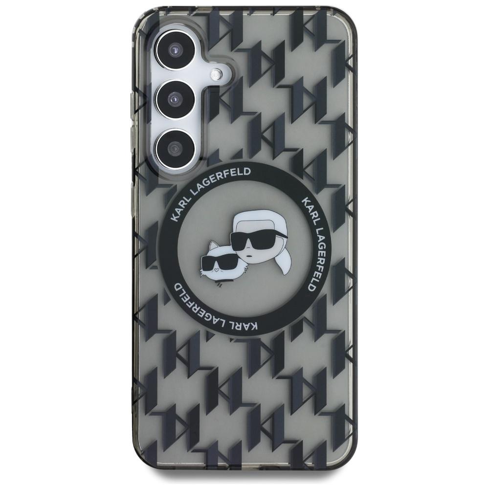 Etui Karl Lagerfeld Button               Karl&Choupette Heads On Kl Pattern Magsafe Do Samsung Galaxy S25 Czarny