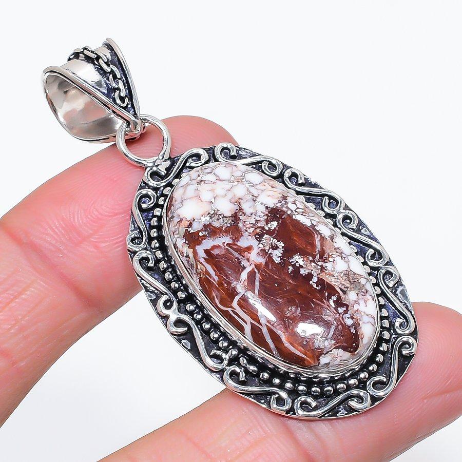 

Natural Wild Horse Gemstone 925 Sterling Silver Jewelry Pendant 2.40 n7v34