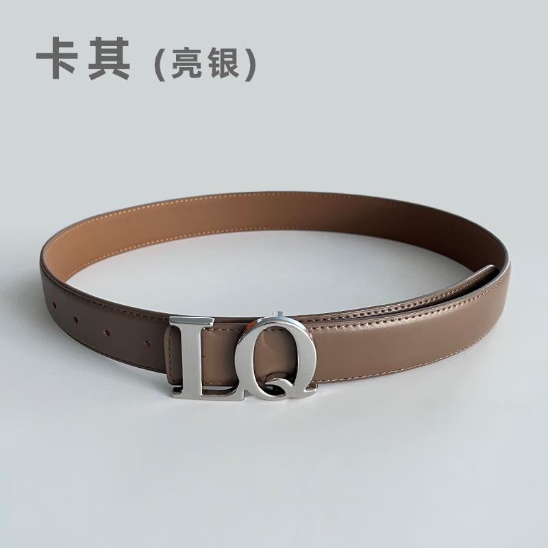 

Кожаный женский ремень из коровьей кожи, простой повседневный, для брюк, джинсов, женский ремень с буквами, ширина 3,3 см 105cm