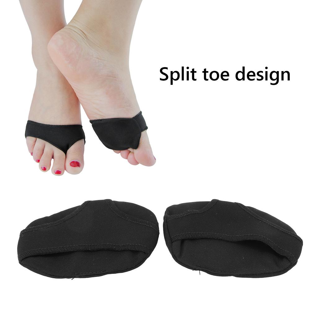 Forefoot Shoe Inserts Fabric Foot Metatarsal Pads Massage Cushion for Foot Black