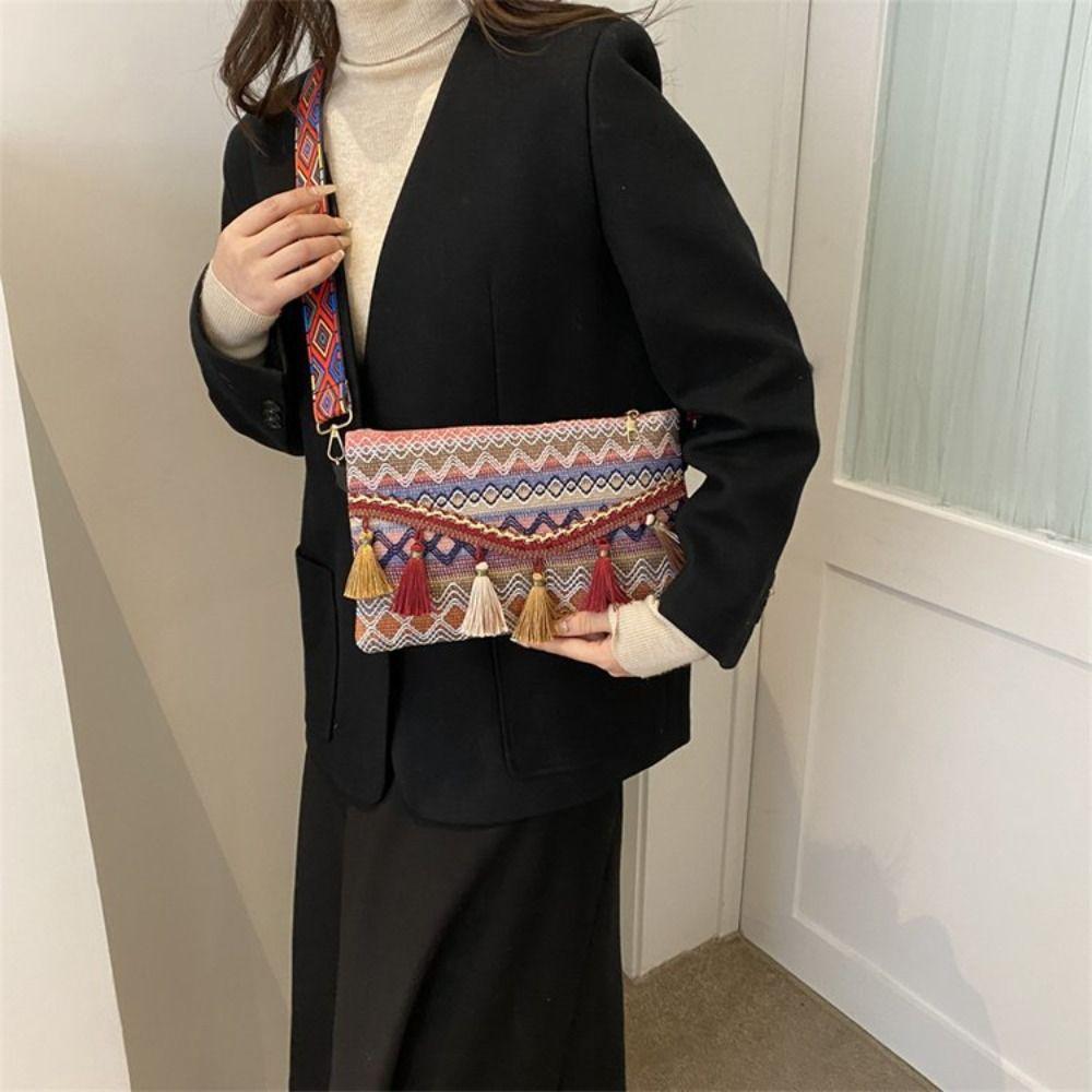 Bags Geometric Handbag Women Bag Fringe Shoulder Bag Bohemian Shoulder Bag Large Capacity Bag