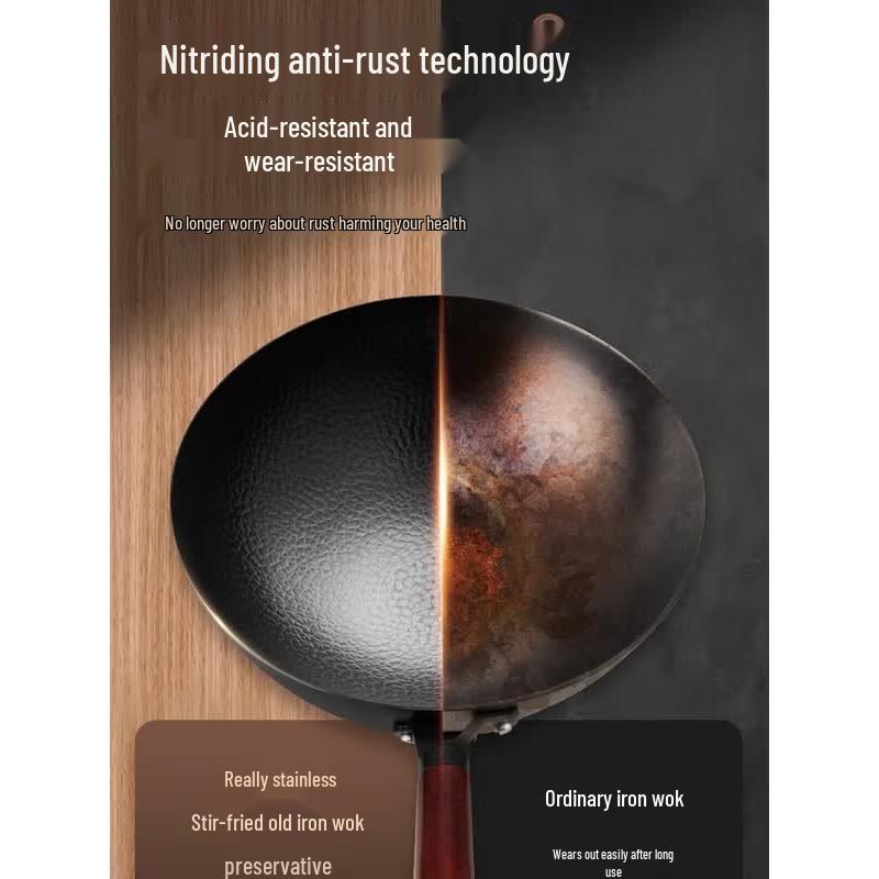 SUPOR 32cm Hammered Cast Iron Non-stick Wok