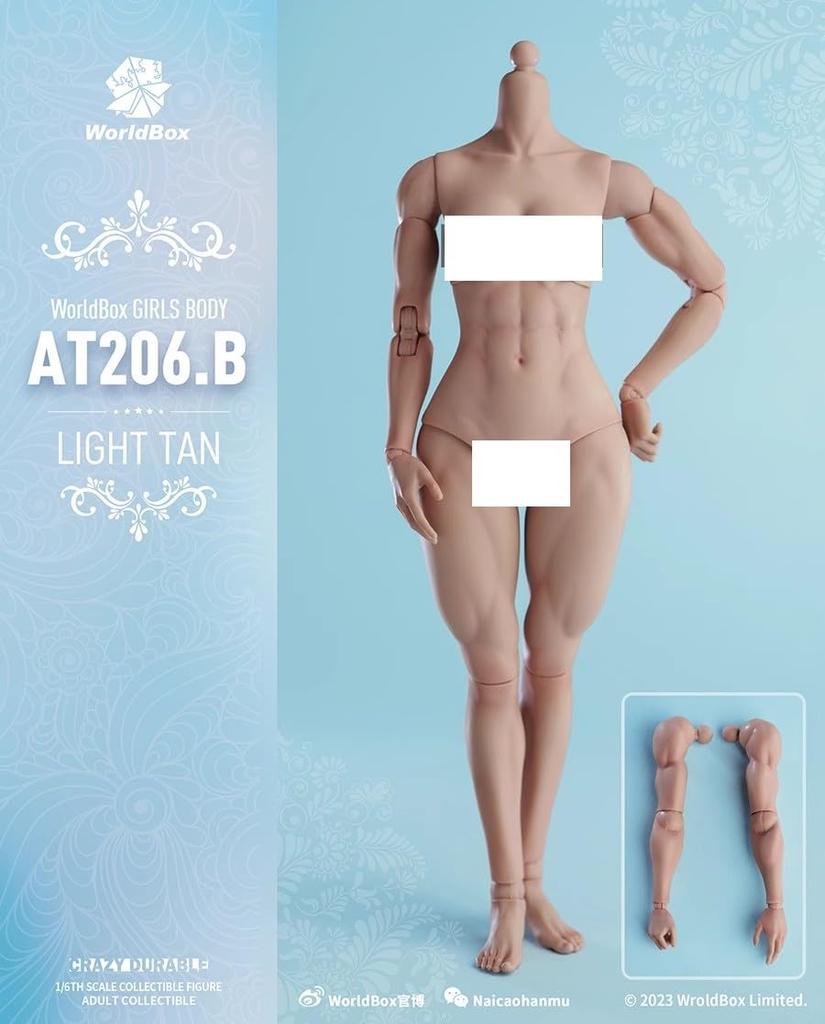 scale action figure Worldbox AT206 Muscle version Tan skin Female body and clothes not [TOYBARJAPAN] 1/6 (head included) (B)