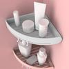 Scaffale Angolare Triangolare per Doccia Bagno Portasoggetti Organizer a Griglia per Vasca