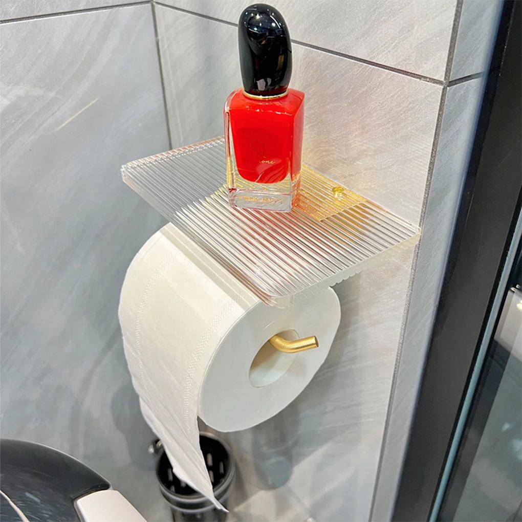 Stylish Toilet Holder With Shelf Modern Functional Accessories Wide Compatibility Easy To Clean