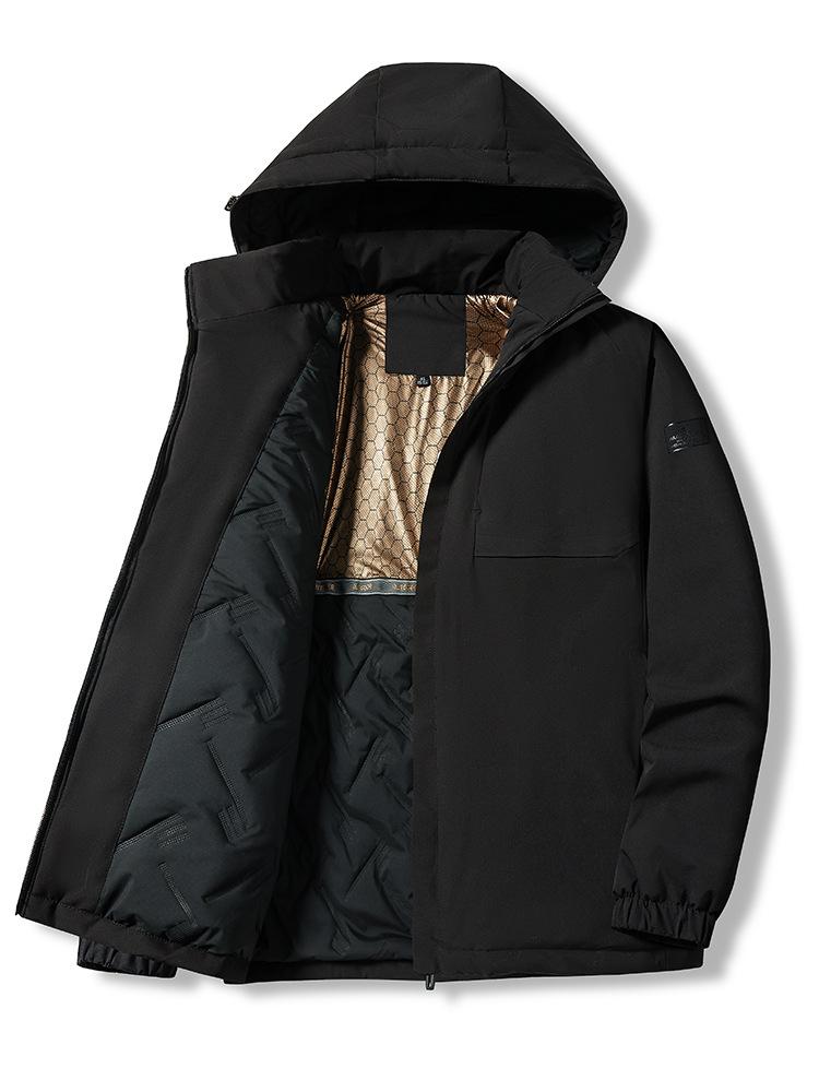 

2025 autumn and winter outdoor temperature sensing jacket, windproof, waterproof, breathable, wear-resistant and warm graphene jacket L чорний