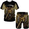 Men Skull 3D Printed Tees/Shorts/Suits Gothic Punk T-Shirt Casual Hip Hop Street Clothing Summer Joggers 2 Piece Sets