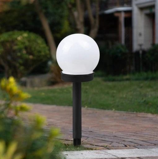 Lampa Solarna Ogrodow Mleczna Biała Kula 10Cm P011