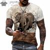 Men's Clothing 3d Printing Animal World Tiger Pattern Men's T-Shirt Fashion Trend Muscle Tough Guy Style Oversized Short Sleeves
