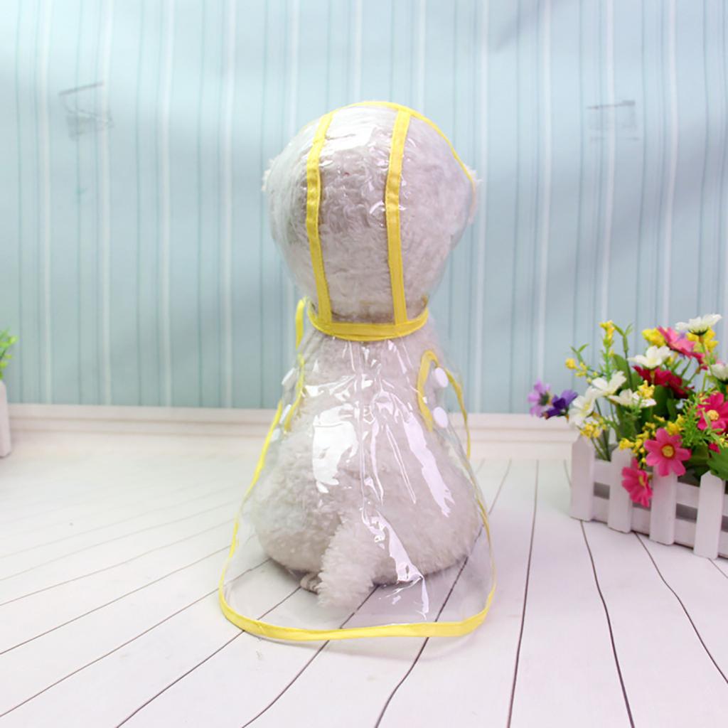 Transparent Raincoat Yellow Edge Dog Raincoat Spring And Summer Teddy Small Dog
