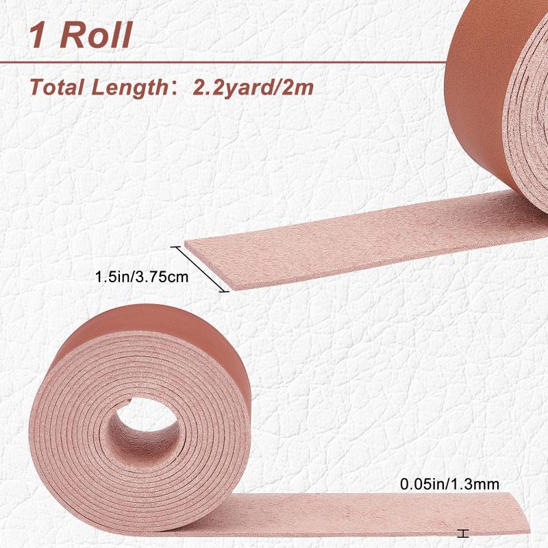 Dark Brown Genuine Leather Strap Strip 1/2 Inch Wide 79 Inch Long Leather Belt Wrap 1.3mm Thick Single Sided Flat Cord for DIY