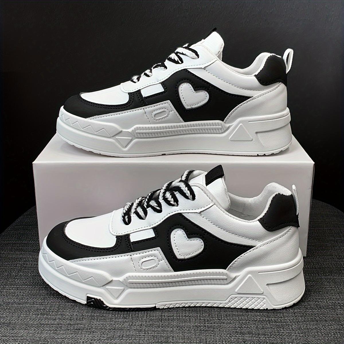 

Women s Platform Colorblock Sneakers, Trendy Love Pattern Low Top Skate Shoes, Casual Walking Trainers 40 чорний