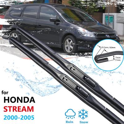 Palhetas de limpador de para-brisa de carro para Honda Stream 2001 2002 2003 2004 2005 Escovas de para-brisa dianteiro Lavador Acessórios para carro RN1 RN2 RN3 RN4