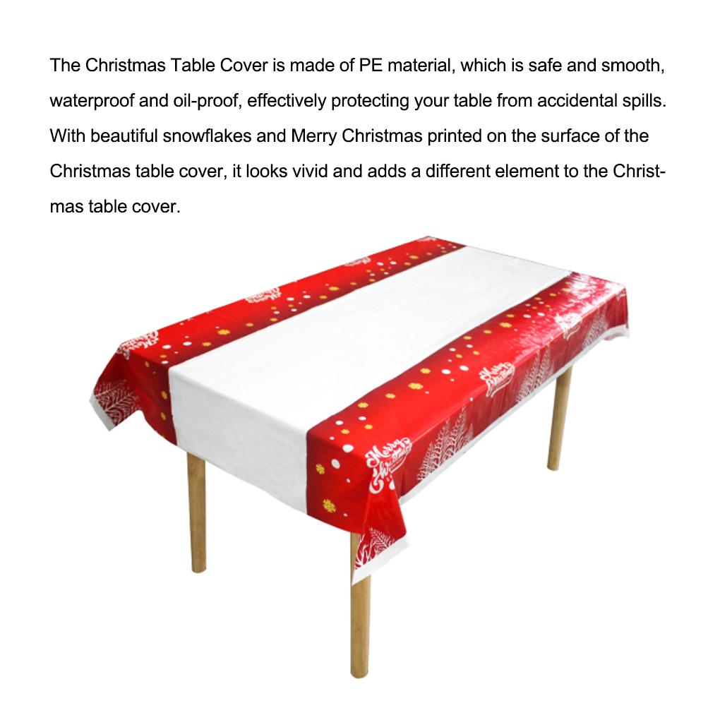 Față de masă de Crăciun PE Decor de petrecere Picnic Fețe de masă de unică folosință Fețe de masă Dreptunghiulară Pânză de masă Decor 108x180cm
