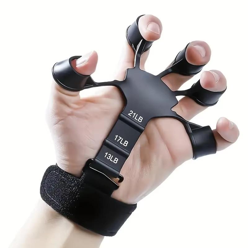 Silicone 5-Finger Grip Strengthener - Hand Rehabilitation Exerciser for Finger/Wrist Therapy & Vein Circulation Improvement