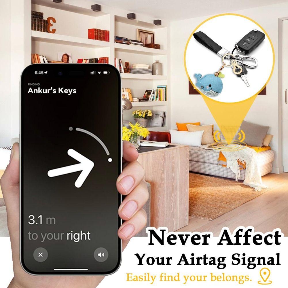 Anti-Drop Leather Keychain Antirust GPS Case Cover for Airtag Protective Cover  For Keys Bag Wallet