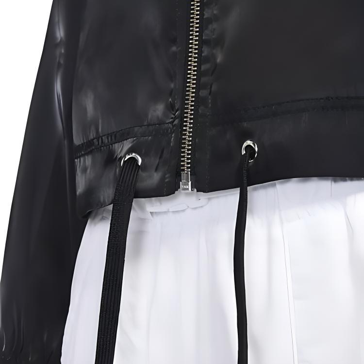 (WMNS) Nike Logo Printing Solid Color Zipper Jacket Black Women's DJ1057-010