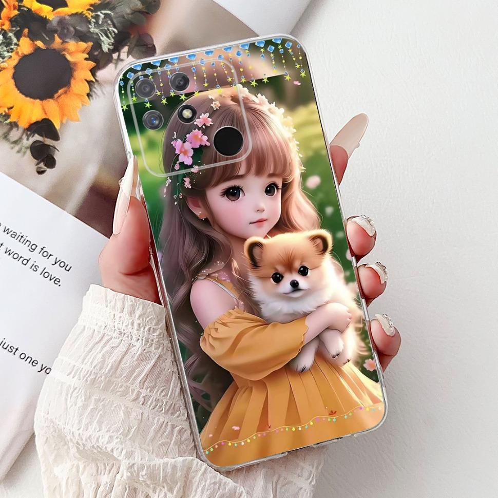 Soft Full RMX3430 Protective Cover For Realme Narzo 50A Casing Cat Pattern For Realme Narzo 50A Narzo50A Silicone Covers Case