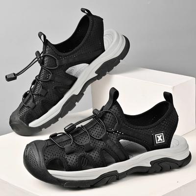 Fashion New Punching Summer Men Fashion Design Soft Sole Seaside Sandals Outdoor Lightweigh Non-slip Handmade Men's Sports Beach Sandals