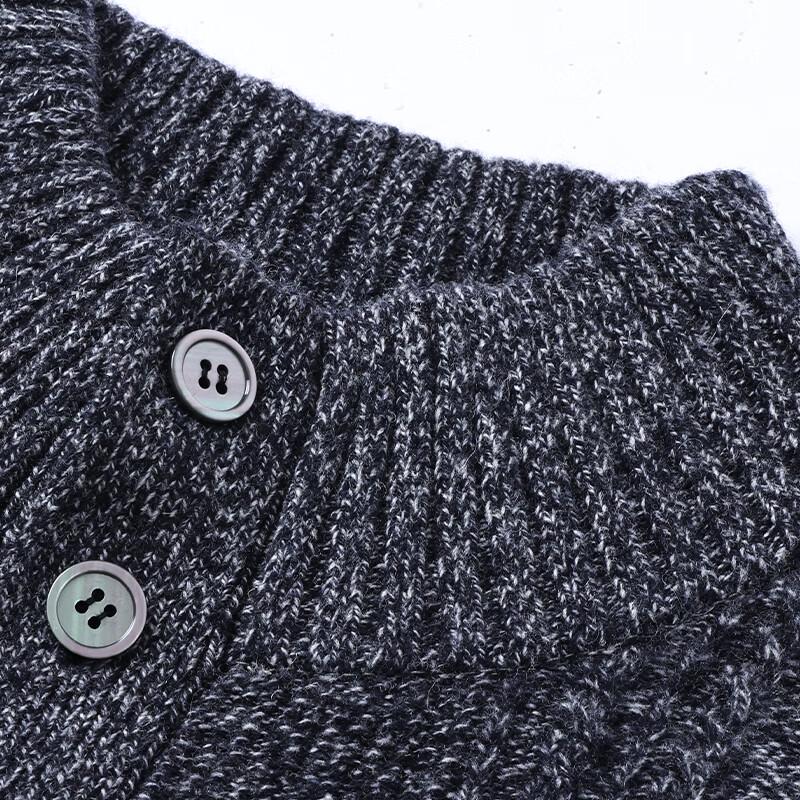 FORTEI Men's Pure Wool Striped Crew Neck Sweater