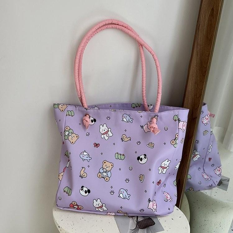 

Adorable Large Tote Bag For Women With Fun Prints Stylish And Practical For School And Work фіолетовий
