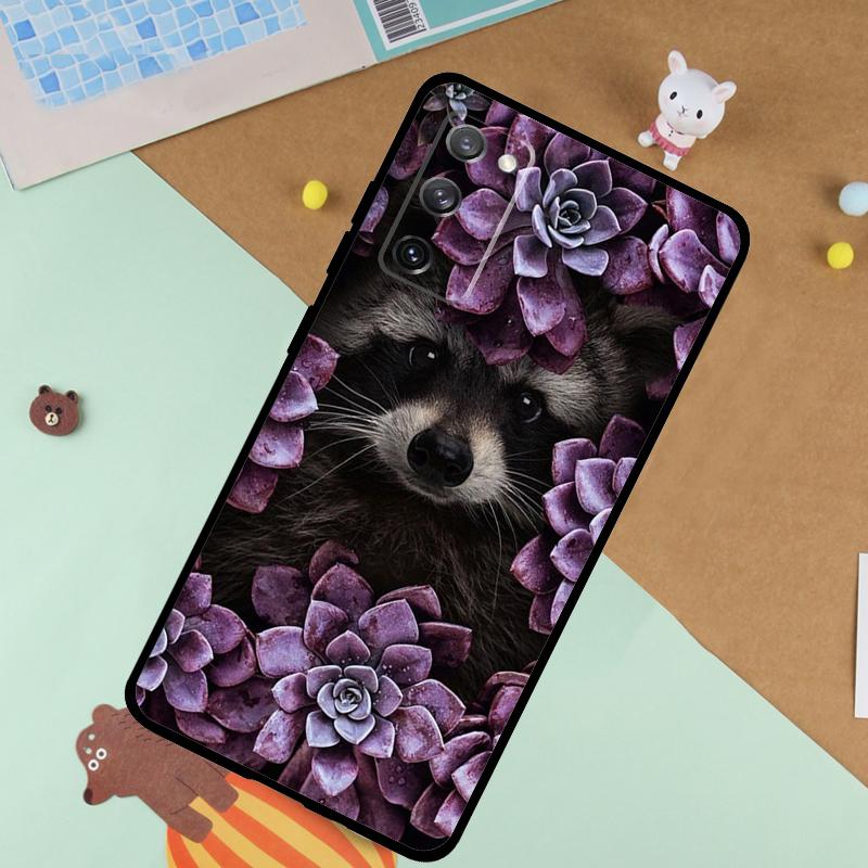 Raccoon Soft Case For Samsung Galaxy S24 Ultra S9 S10 S20 S22 S21 Plus S23 FE S25 Ultra Funda Cover