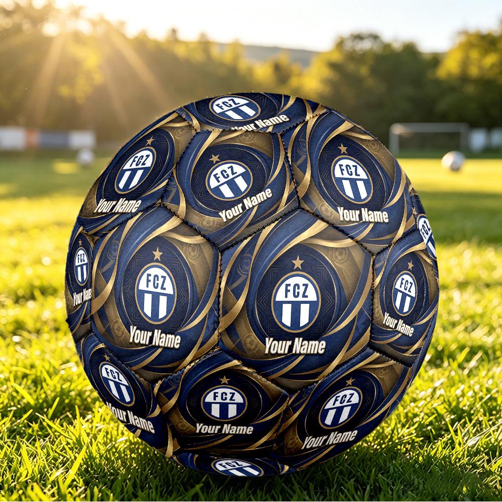 Personalized Size 5 Football FC Zürich Pattern Outdoor Game Sports Ball Gift